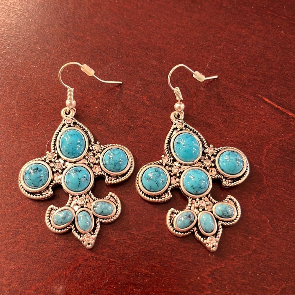 Turquoise and silver earrings